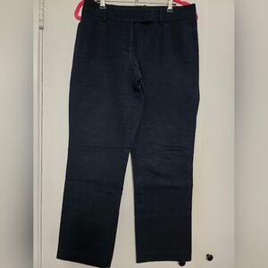 Ann Taylor Factory Navy Straight-Leg Trousers